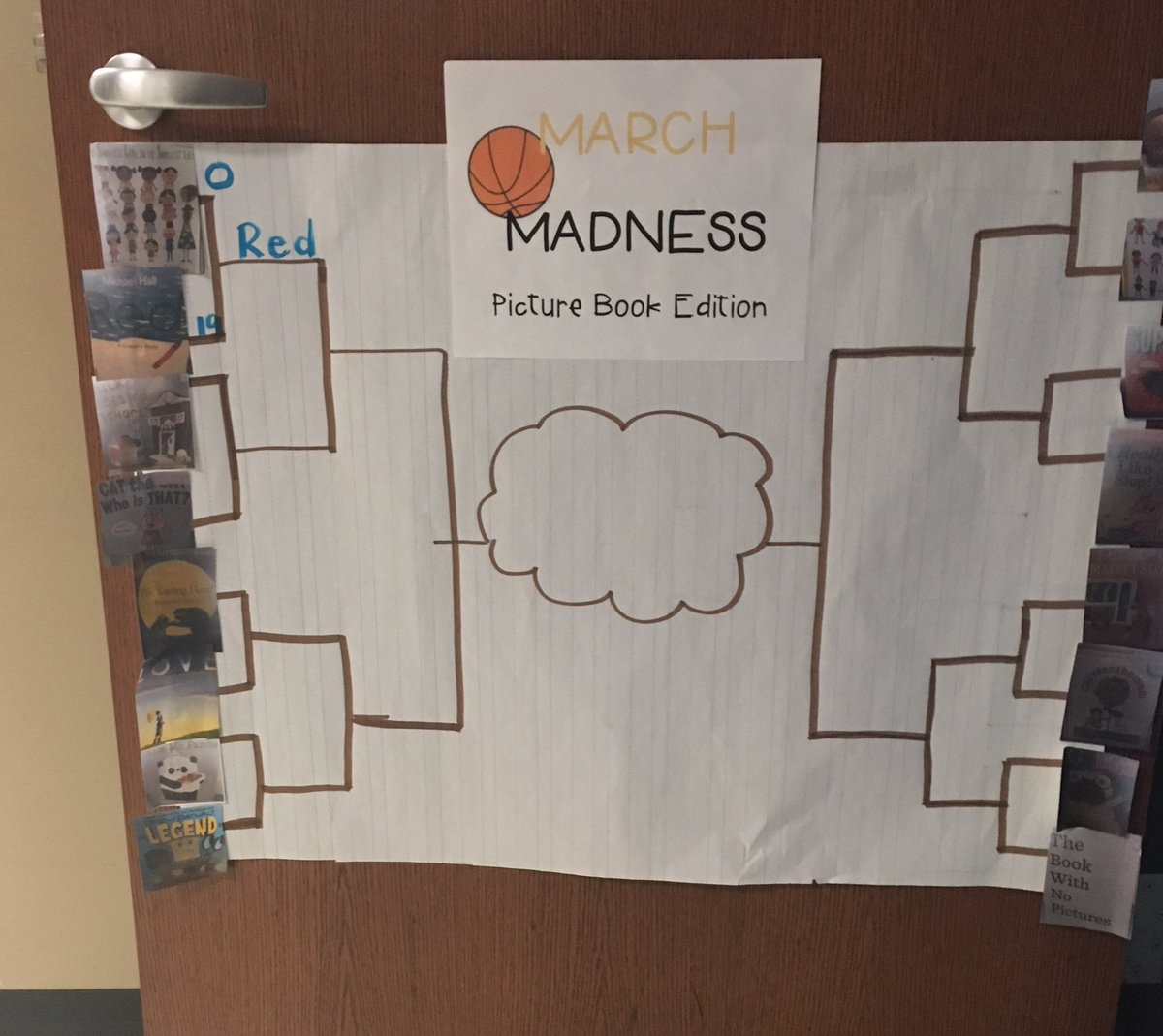 MrsWeidt's tweet photo. March Madness - Picture Book Edition began today! The first winner today was “Red a Crayon  Story” https://t.co/VcpXGndVlt