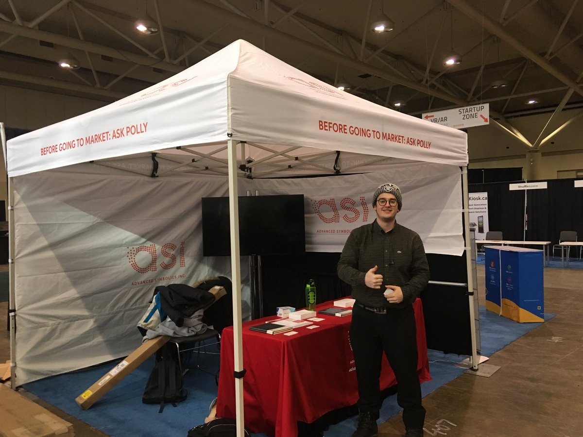 Polly_ASI's tweet photo. The #AdvancedSymbolics booth is coming together for @dx3canada. We hope you stop by and see us tomorrow and Thursday. We promise Damien will leave the toque at home :) https://t.co/T6CZhMYzNt