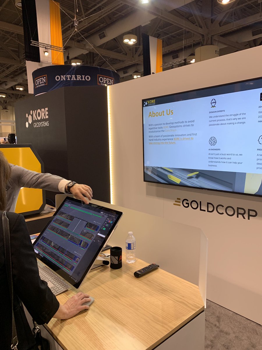 Some not-to-miss booths at the #PDAC2019: 2017 #DisruptMining winner <a href="/KGeosystems/">KORE Geosystems</a>