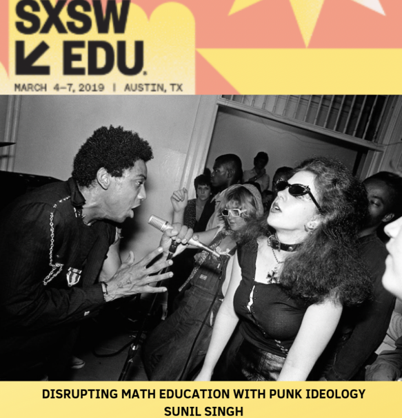 cbrownLmath's tweet image. #PunkMath #MathDisruption #MathRecess #JoyfulMath #SXSWEDU2019 Sunil is up and getting on a roll