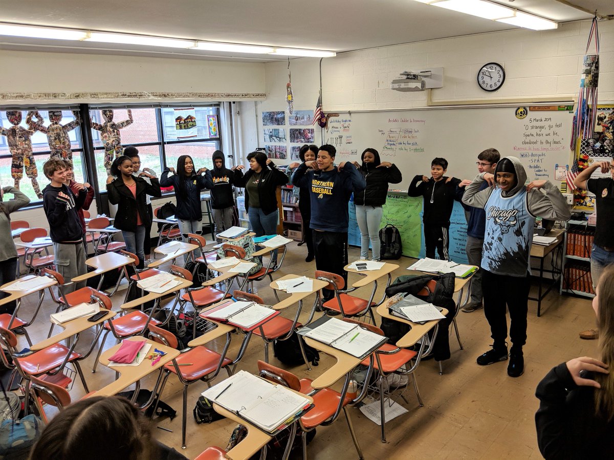KDUKnighted's tweet photo. Greece through visual, auditory and kinesthetic learning in World History today - column cheer, SPAT (Greek philosophers) and the Ladder to Democracy! This is Northern World History💙💛 @NorthernPrinc @DPSkellystevens #WeAreDPS #WHROCKS! https://t.co/Xs4MKmt6a0