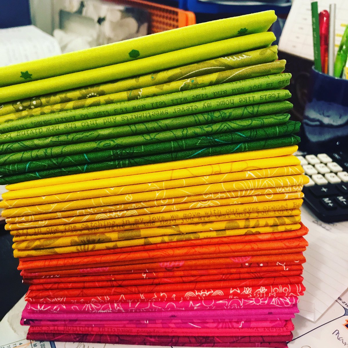 Look at this beautiful <a href="/alisonglass/">Alison Glass</a>  FQ bundle that was picked out by one of our customers at the store! #fabricplease #onlinefabric #canadianfabric #alisonglass #sunprints