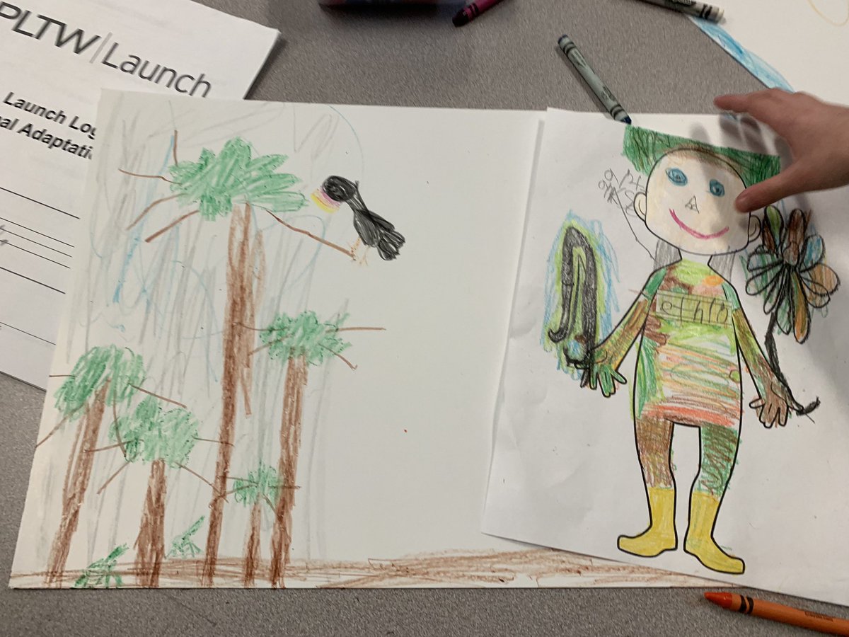 LillianSchuElem's tweet photo. @CoffeeclassLS @PLTWorg #LSsharks  spent time this afternoon with 1st grade sharks learning all about their “traveler” and what gear the traveler will need for the ecosystem they are studying.  🦈 what can you learn about these ecosystems from their drawings? https://t.co/qM23P8CnLl