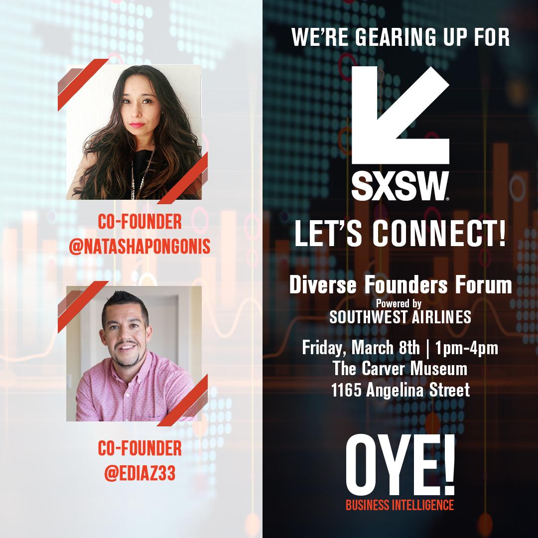 NatashaPongonis's tweet photo. Super excited to be part of the Diverse Founders Forum powered by @SouthwestAir at #SXSW Let's connect and have an open dialogue about innovation &amp; entrepreneurship #TheBirthingPoint #CCSXSW #latinosintech https://t.co/xmsEXh96Ir