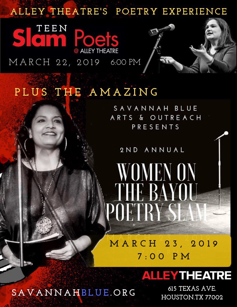 SavannahBlueAnO's tweet photo. Teen Slam Poets on Friday (03.22.19) night then the Women on the Bayou Slam on Saturday night (03.23.19)!!  ***AND Snapix Events will be there to entertain you and introduce you to their Mirror Phototbooth and the New Roxie the Robotic Photobooth!!!***  https://t.co/7zzpPFA26u https://t.co/B7kgc3Vy6B