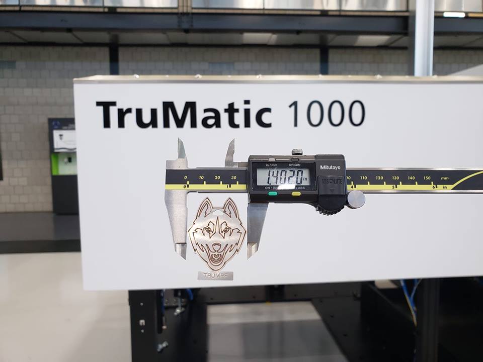 TRUMPFinc's tweet photo. Showing some hometown love for our Huskies. This part is done on 0.050 stainless steel with oxygen etched on our TruMatic 1000 fiber. #manufacturing #mfg #Uconn #huskies #CT #TRUMPF #lasers #punch #punchlaser https://t.co/WCO1rjtQZ2