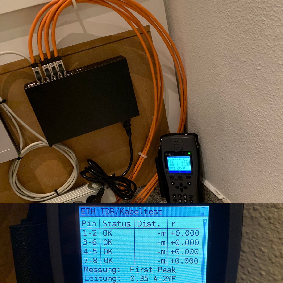 pobau_de's tweet photo. #POBAU - Kleines aber feines Inhouse LAN Netz mit Fully Managed Switch von Lancom! Dank Argus sind alle verlegten Kabel und installierten Stecker geprüft 👍🚧😎 #Lancom #Switch #DrakaKabel #MetzConnect #Argus #Inhouse https://t.co/s2e0tpJYja