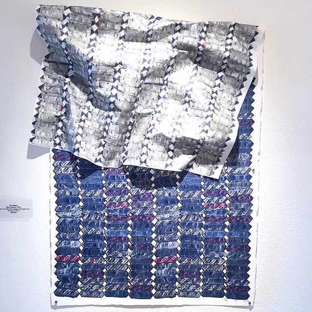 ZBCASantaFe's tweet photo. El Anatsui rose to prominence in the 90s, subverting the notion that metal is a stiff, rigid medium by manipulating the material into soft, pliable forms that arch and curve throughout their environment.
.
.
Blue Variation exemplified this creed, as the … https://t.co/VOV9wbHTJm https://t.co/GSyTfQkMMw