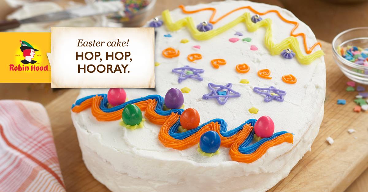 robinhoodbaking's tweet photo. Easter is happier with cake! Get your little ones involved by asking them to decorate an Easter egg pattern on top of this dessert. Get the recipe at https://t.co/OuQJg5mdQV https://t.co/qrPEHWbDX6