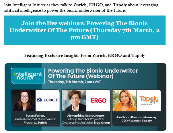 pgc_at_work's tweet photo. Back at the end of 2017 we started pushing the term #bionicunderwriter (--> https://t.co/kONzSNwh5M). Really #chuffed it has gained momentum and we're now seeing important market webinars referencing it. #bionicunderwriting #insurtech #AI #insurance #underwriting https://t.co/5F868q0QQ6