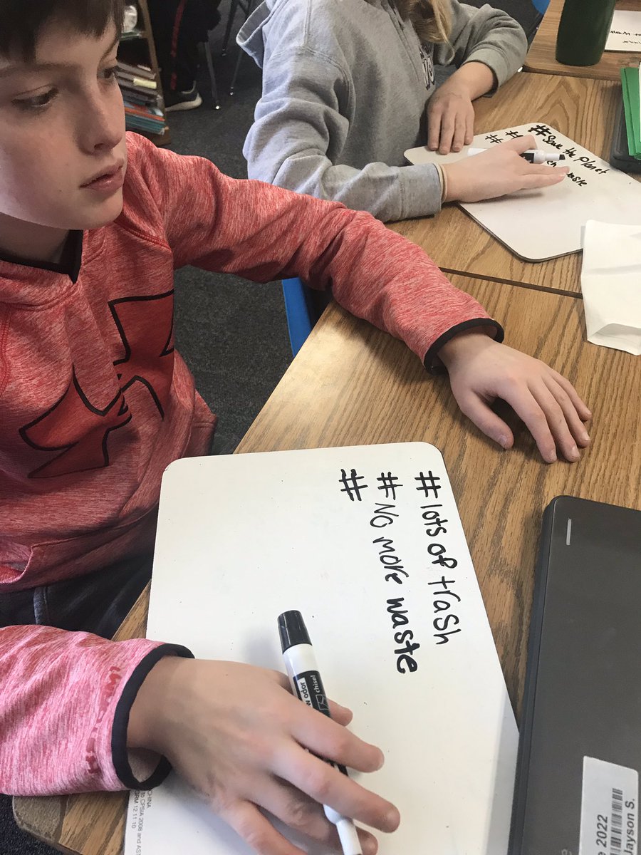 BouchardMrs's tweet photo. We watched a short 2 minute video about plastic pollution and how one individual is working to make a difference.  I asked the students to write 3 tweets about what they learned.  I am amazed at how perceptive these kids are!   Check out the video here:  https://t.co/VgC56MYNRj https://t.co/zrR6G8Jvpf