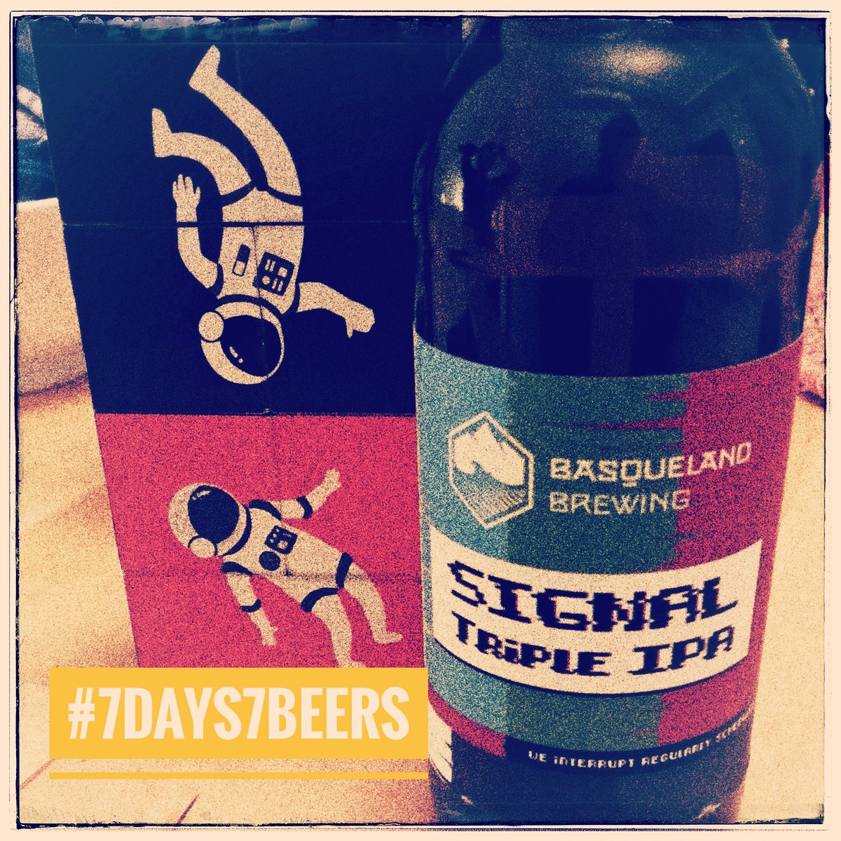 Signal de @basquelandbrew para el #7days7beers. Una #tripleIPA que me encantó! Creo que acabé flotando como esos astronautas