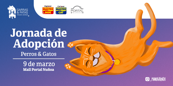 F_GarrasyPatas's tweet photo. @carlitajara ¡Empieza marzo con la mejor compañía! Los invitamos a nuestra #JornadaGyP de perros y gatos el sábado 9 de marzo en #PortalÑuñoa desde las 15:30 y 19:00 hrs. 🐈🐶 estaremos en el -3 https://t.co/LaCrDXeJXN