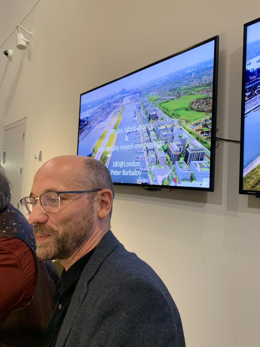 NeilB_Farrells's tweet photo. Peter Barbalov speaking about the freedoms and benefits of MMC at London Vision 50 tonight @visionldn https://t.co/Wzw4GcNQkW