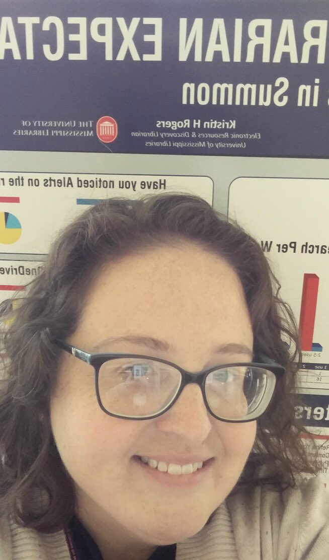 UMLibraries's tweet image. Electronic Resources and Discovery Librarian Kristin Rogers is at @ERandL presenting her poster! #UMLibrarians #UMLibraries #HottyToddy