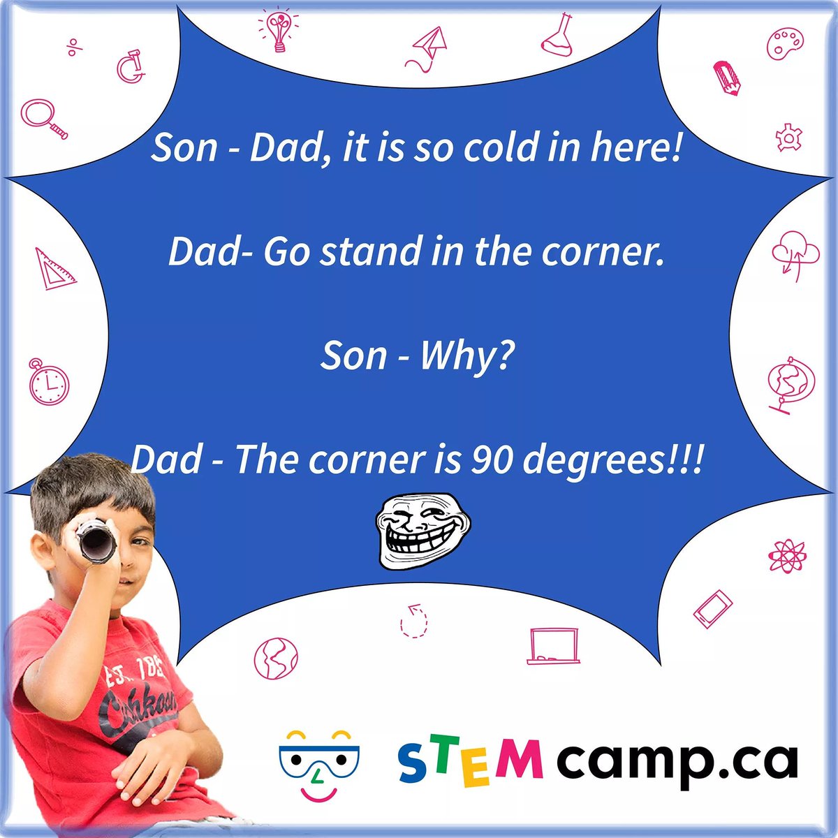 stem_camp's tweet photo. Great alternative to survive to this everlasting winter!!

Tag who always complain that it's cold and need this tip to stay warm!!!😂

#STEMCamp #SummerCamp #BestSummerCamp #RegisterNow #STEMJokes #STEM #FunandLearning #GirlsinSTEM #STEMisEverywhere #STEMlovers #STEMgeneration https://t.co/eieVvbxnxT