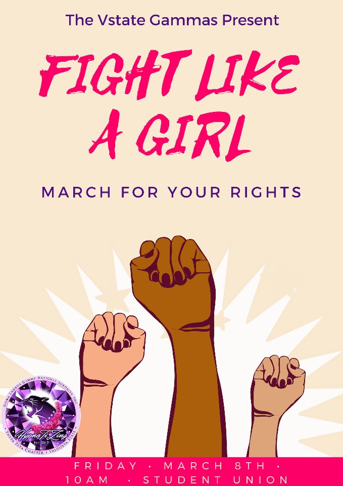 vstategammas's tweet photo. Womxn's Rights are Human Rights and we stand with all womxn! Join the #VstateGammas FRIDAY, Student Union Steps! We will be making posters at 10am & the march starts at 11! 💕💜✊🏾#WeStandWithHer #WeGrabBack #WomxnsMarch #SigmaLambdaGamma #vstate19 #vstate20 #vstate21 #vstate22 https://t.co/21GFyWMTHt