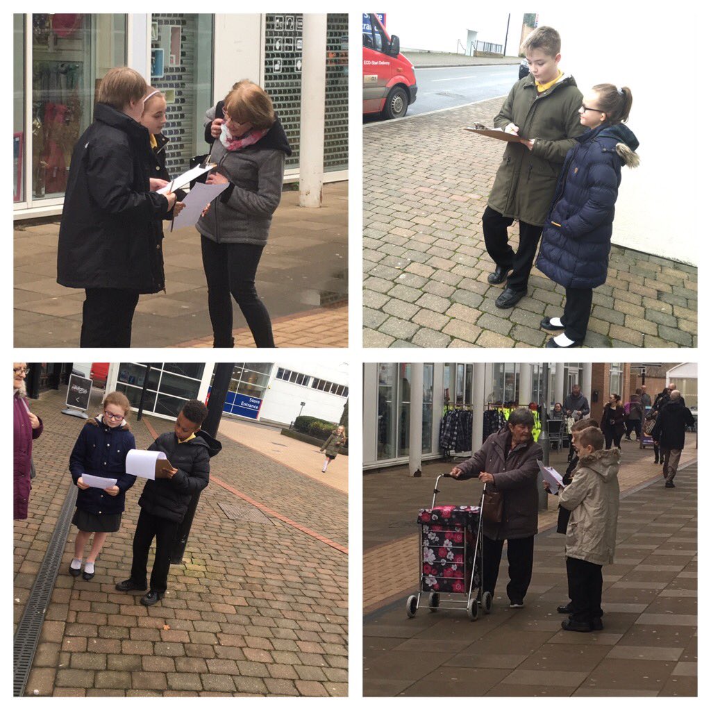 AlexFlemingSch's tweet photo. Geography fieldwork trip with Year 6 in Madeley completing a shopping survey. If was great to talk to the general public about Madeley and their shopping habits. It was lovely to receive comments from people about how well spoken and polite the children were. @MadeleyTC @The_GA https://t.co/6H3AnowLee