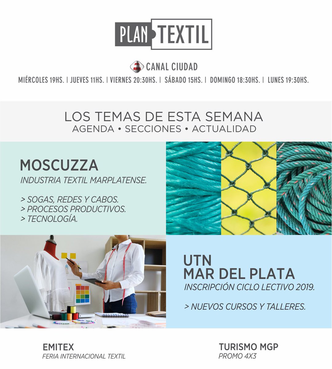 eugemaiolino's tweet photo. Hoy! Agendá! #PlanTextil por @canalciudadmdp 19;30 hs y 23:30 hs Especial Procesos productivos : Sogas, Cabos y Redes. https://t.co/LOArmIQ4mi