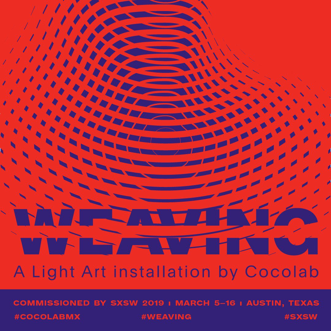 CasaMexicoSXSW's tweet photo. ⚡ #Weaving is a light art installation inspired by the colors and shapes of Mexican textiles, which recreates its own interpretation of the origin of the world.
An original experience by #cocolabmx . Enjoy it at the Austin Convention Center, Room 3, this March 5-16 @sxsw #sxsw https://t.co/qt18kM0zUy