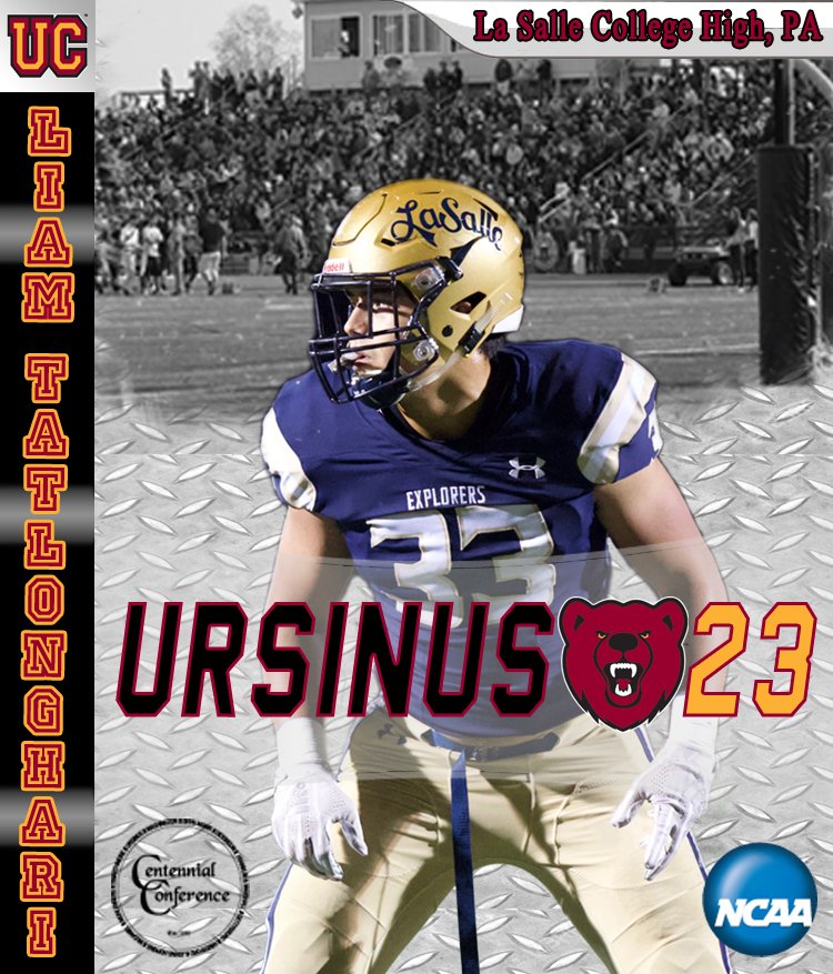 UrsinusFootball's tweet photo. Welcome Liam Tatlonghari of @LaSalle_Sports to the Ursinus Football Class of 2023! #WelcomeToTheBearsDen #UCFB127
https://t.co/22P5Axca0b https://t.co/NEKiFleWC9