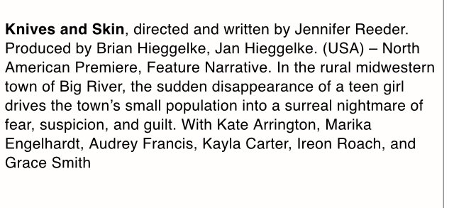 knivesandskin's tweet photo. TriBeCa announcement (MIDNIGHT) https://t.co/oFiryqmcTo https://t.co/MfF3DzlUIh