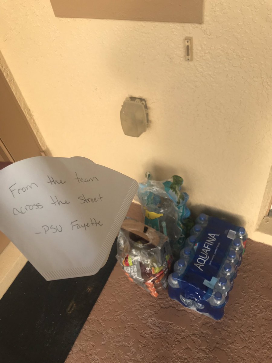 S/O to our new friends <a href="/BaseballPsuf/">Penn State Fayette Baseball</a> for the waters and Gatorade. Good luck this season!

P.S. sorry we didn’t have a plunger for you last night