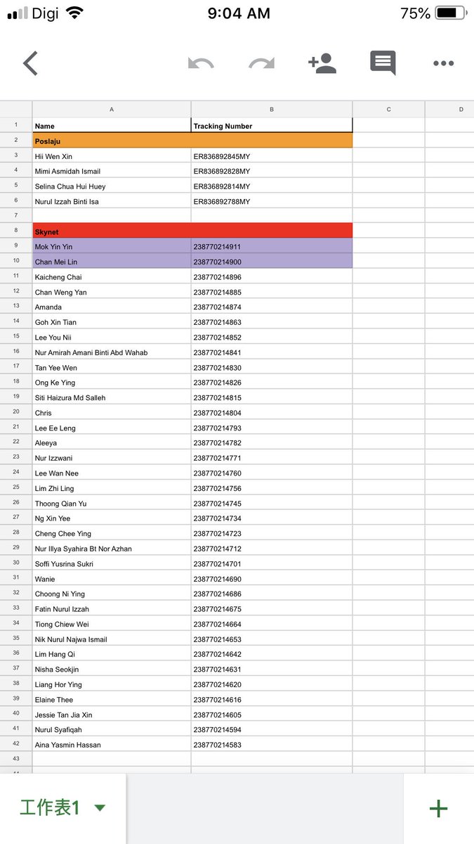 EternalSpringKL's tweet photo. Hi! Here is the tracking number for fankits! All fankits will be pick up by Skynet and Poslaju by today, and you may track your parcel after 48hours as it take time for the system to update status ☺️

We’ll be appreciate if you can give a feedback after receive your parcel 💜 https://t.co/TYYbfeVwii