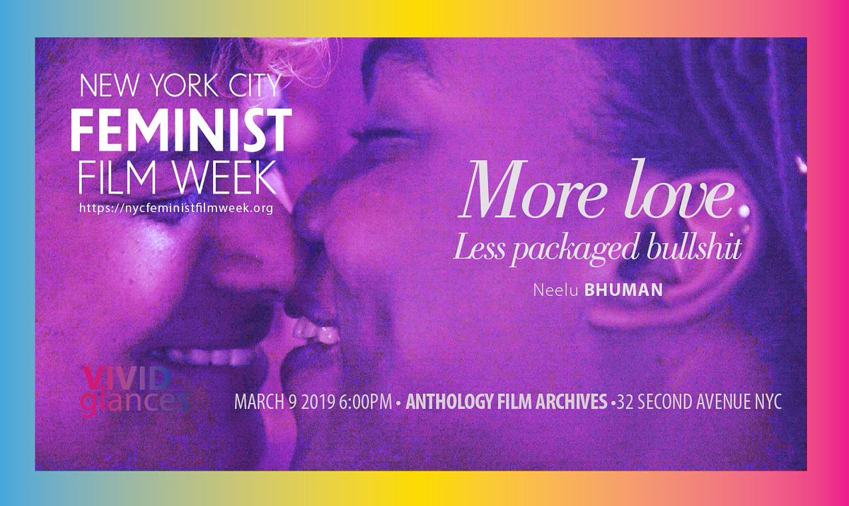 VividGlances's tweet photo. Saturday March 9 in #nyc: #VividGlances: a program of #bi+ short films @AnthologyFilm for @NYCFemFilmWeek — featuring MORE LOVE. LESS PACKAGED BULLSHIT by @nbhuman! Full line-up here: https://t.co/oelqFwhtPJ #bisexuality #BiTwitter #bisexualcinema #queercinema #queerfilm #bipoc https://t.co/tmkNqisDjk