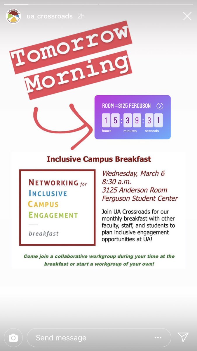 FreeFoodAtUA's tweet photo. Two chances for #FreeFood tomorrow with @Crossroads_UA https://t.co/hZTJ4KcIHs