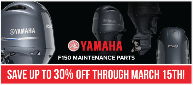 PVu4u's tweet photo. Yamaha F150 Maintenance Essentials on sale thru March 15. Save up to 30% #yamahaoutboards #F115 #boating https://t.co/s1ltjrsCvZ https://t.co/w6BXF8NGex