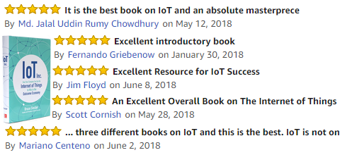 Thanks for the 70+ reviews for my bestselling book, IOT INC, amazon.com/IoT-Inc-Compan… published by McGraw-Hill. If you read it, let me know what you think.  If you haven’t, download the first chapter for FREE here: iot-inc.com/chapter1
