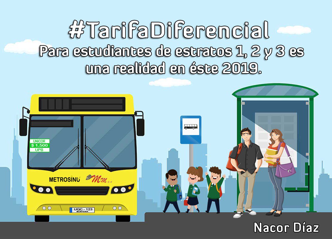 rochypestana's tweet photo. Una excelente noticia para los estudiantes de Montería, volvió la #TarifaDiferencial 2019 👏👍 #Nacor https://t.co/Xht0q5Gz58