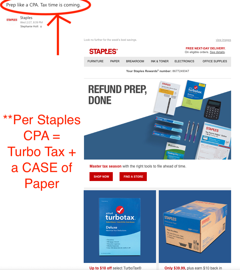 CloudAcct_Guru's tweet photo. @Staples makes me 😂 I had no idea this is all my CPA friends needed to "prep"! @advisorfi @jkimelman @Demm78 @kenjikuramoto @gregkyte I bet this is not what your prep looks like 😜 https://t.co/JeI0beHWZF