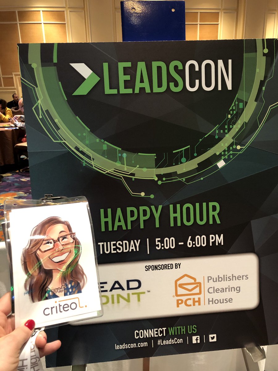 LouWRog's tweet photo. Skip the lines at the @leadscon happy hour and grab a drink at the @criteo bar while you get your personalized digital caricature #leadscon2019 https://t.co/fbRVOcgHwn