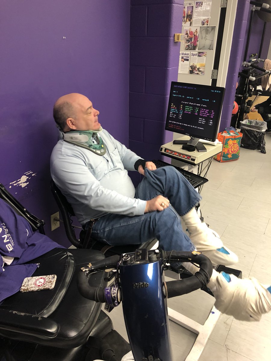 Tarleton_KINE's tweet photo. Meet Jerry! Jerry is the FIRST ever #LWMB client! Diagnosed with cerebral palsy, he has outlived each doctor's life expectancy prediction & is 170 workouts away from reaching 3,000 total sessions! Jerry is an inspiration to all of us! #TherapeuticTuesday https://t.co/FRgawgoboL