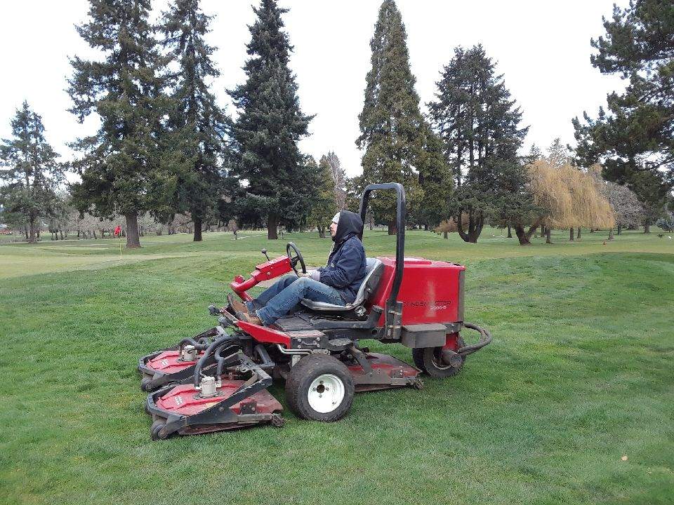 Getting the course mowed and in top shape for next week's FREE GUEST EVENT!