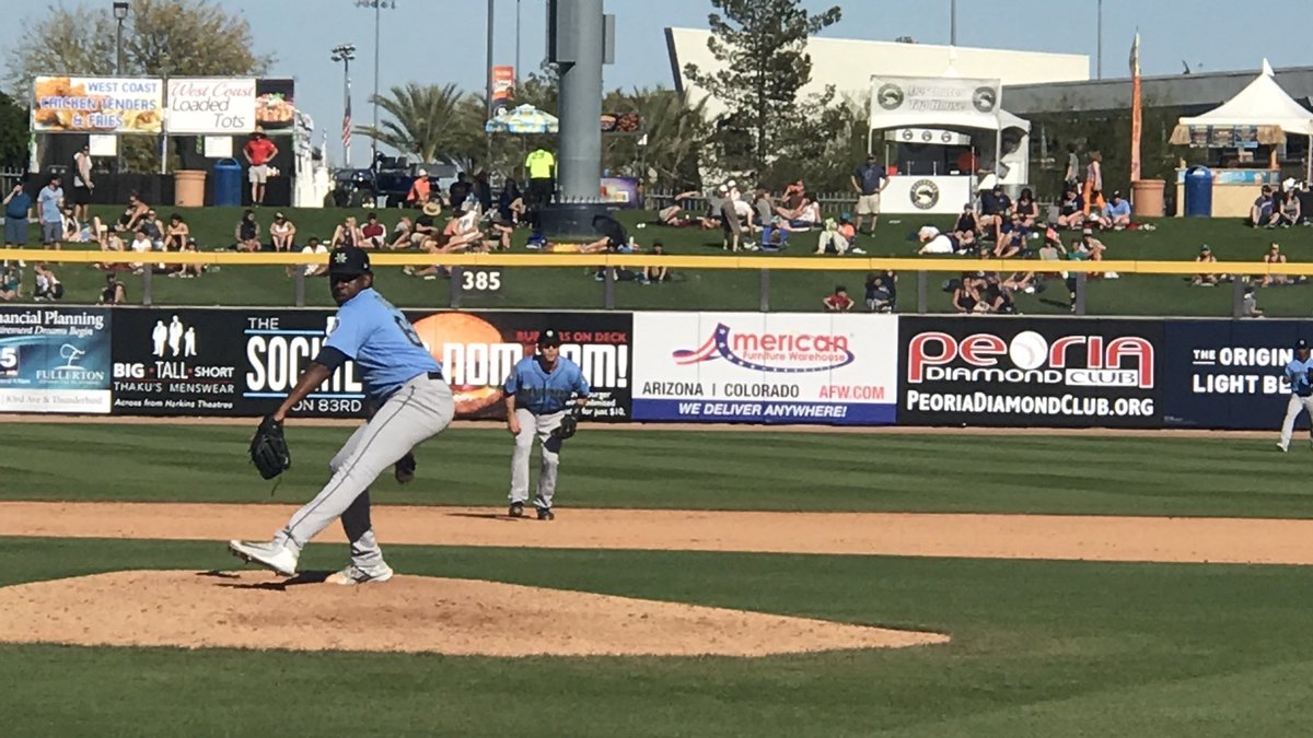 BCBirdBall's tweet photo. 🔍👀 
#FormerBirdballer pitcher @Dunn_Deal19 and infielder @JA3535 on the diamond together in today’s @Mariners big league game in Arizona. https://t.co/nu7EJn7WMK