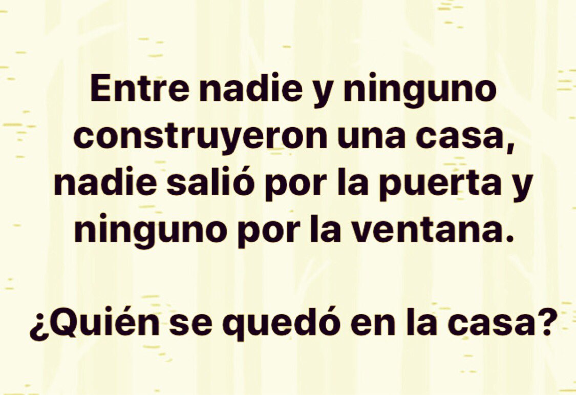 aesquinca's tweet photo. ¡Ejercitemos un poco el cerebro 🧠🏋🏻‍♂️! 
¿Quién se quedó en la casa? 
#EfectoPositivo https://t.co/g8w3uUy2Z8
