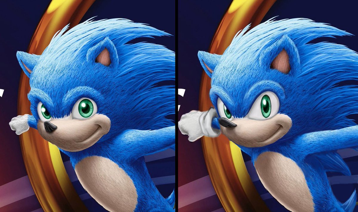 Another Sonic edit! This time I wanted to test the 'separated eyes' concept the movie design has, so I only applied small changes to the eyes shape and nose. What do you guys think? #SonicMovie #SonicTheHedgehog