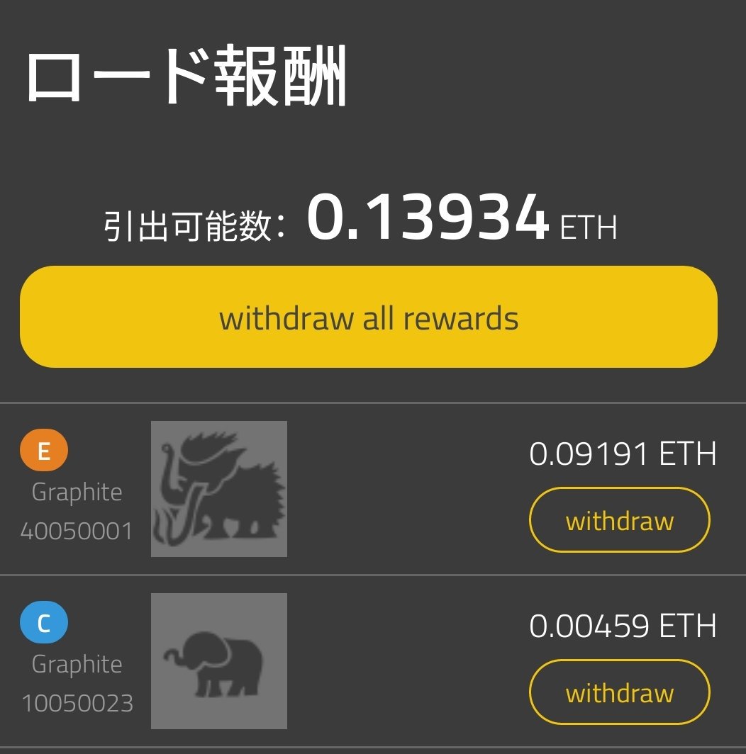 マイクリ ロード報酬の9割をマンモスさんの土地が稼いでくれてる🐘 開幕連打で買ったかいがあった🙌 マンモスうれぴー⤴️⤴️  ＃嬉しさのあまりノリピー語炸裂 ＃まもなく平成も終わります