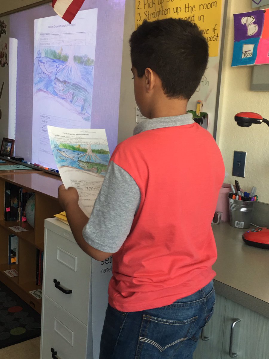 MrsQuadagnoTCS's tweet photo. Sharing thier research on animal and plant adaptations in different habitats and climate zones! #5thScience #5thLearning #Adaptations https://t.co/Qs9LIh2tST