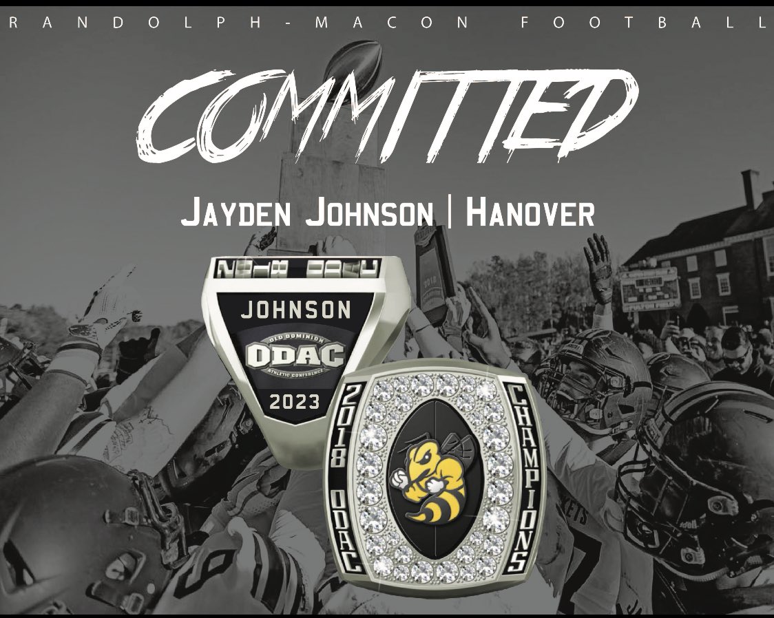 Dat_fast's tweet image. I am extremely blessed to announce that I am committed to Randolph-Macon College to further my academic and football career. I want to thank god, my family, and my coaches that have brought me this far. #GoYellowJackets