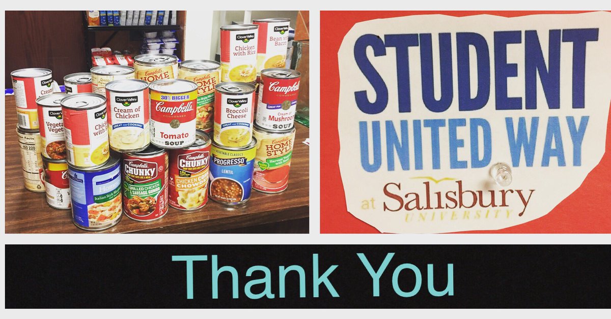 Thank you to our friends at SU's Student United Way for collecting soup for the pantry.