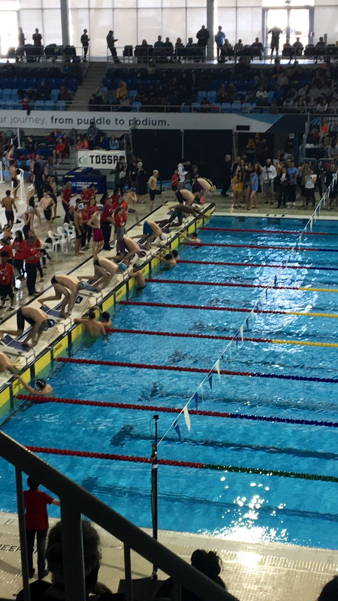 Ms_Cholewa's tweet image. At Day 1 of @OFSAASwimming! Cheering on Maksym Klakov to a Silver medal in the 50m freestyle open division (15-19 year olds) and first ever OFSAA medal in swimming for Sacred Heart! Congrats and your hard work showed today!!! Good luck tomorrow in the 100m free!  @SacredHeartCHS
