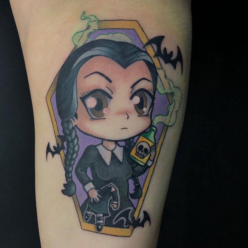 Too Fast в Twitter: „Super into this kawaii/anime Wednesday Addams tattoo  by @jessicavtattoos . . . . . . . . #gothtattoo #animetattoo #gothgoth  #gothic #wednesdayaddamstattoo #addamsfamily #addamsfamilytattoo #chibi  #chibitattoo  ...