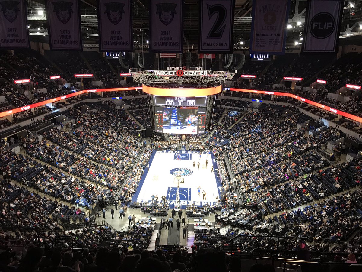 Michael_Jarv's tweet photo. At our first @Timberwolves game for #USBankCollegeNight! https://t.co/I1X2Q2StKD