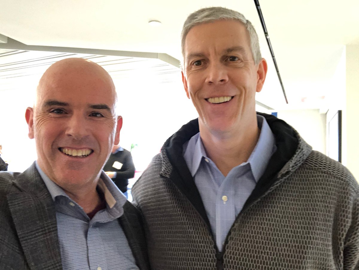 SteveBoyle241's tweet photo. In 1985 it was @GoJaspers vs @HarvardMBB, but today was a treat to reconnect with @arneduncan @AspenInstSports talking #SocialEmotionalLearning and #coaching. This great man (#secretaryofed) continues to do great work! Thanks for the quick chat and hope to connect again soon. https://t.co/KesaUaOAhZ
