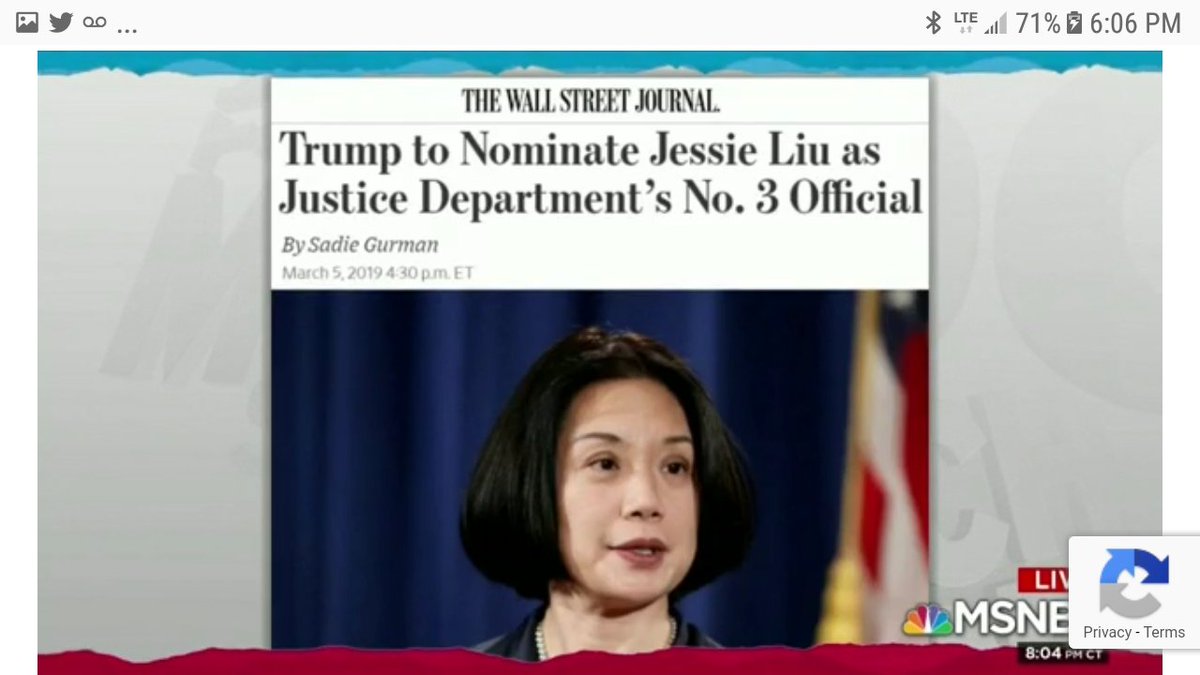 Alamar9's tweet photo. SO, Watching @maddow, I see .@realDonaldTrump's Trick to Save His ASS!
Moving Judge Jessie Liu from overseeing these Four Trump Criminals cases to #3spot where SHE can't Hurt him... OK, So who is gonna castrate this FAKE Potus' power? https://t.co/MkErAIb317