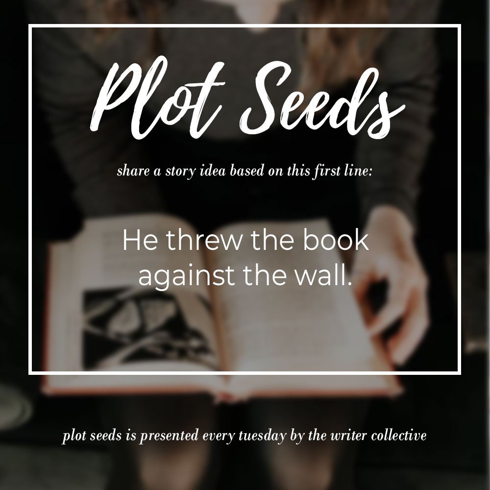 WritrCollective's tweet image. Share a story idea inspired by the provided first line. It can be any genre you can think of. Share #inspiration!

This week&apos;s plot seed is:
He threw the book against the wall.

 #WritingCommunity #plotseeds #beinspired